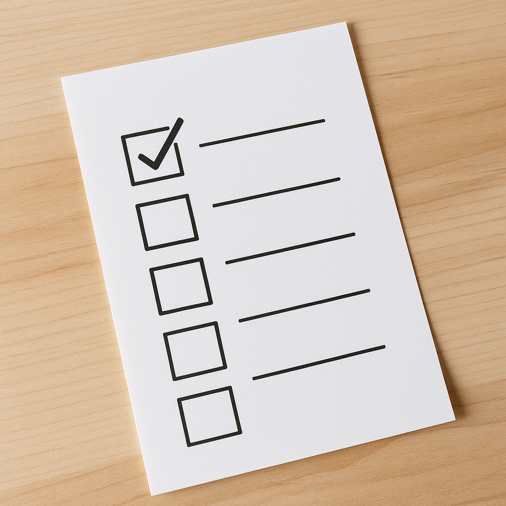 Quality Standards checklist document for Titanium CPD