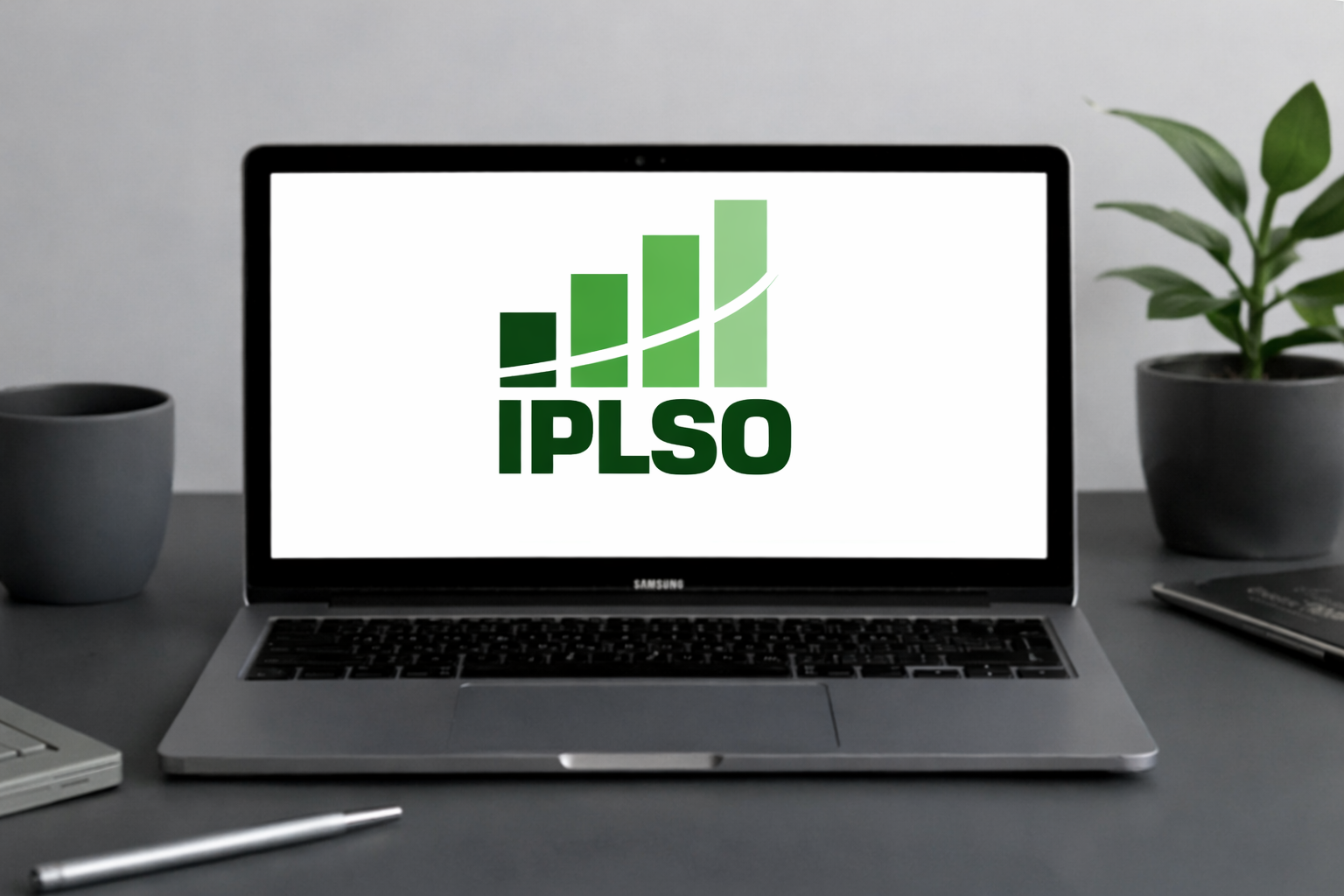 Laptop displaying the IPLSO logo representing the International Professional Learning Standards Organisation.
